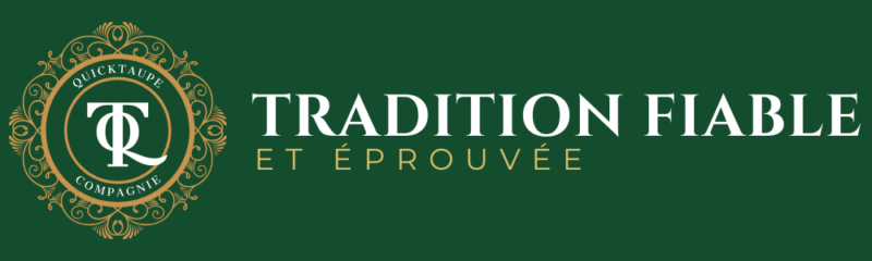 Logo de "Quicktaupe et Compagnie" avec le texte "Tradition fiable et éprouvée", associé à des solutions comme détaupeur, piége à taupe, et anti-taupe pour éliminer ou faire fuir les taupes.